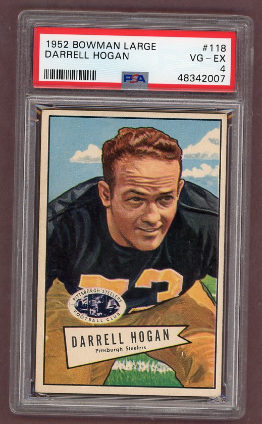 1952 Bowman Large Football #118 Darrell Hogan Steelers PSA 4 VG-EX 512306