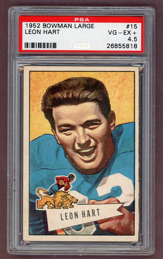 1952 Bowman Large Football #015 Leon Hart Lions PSA 4.5 VG-EX+ 512315