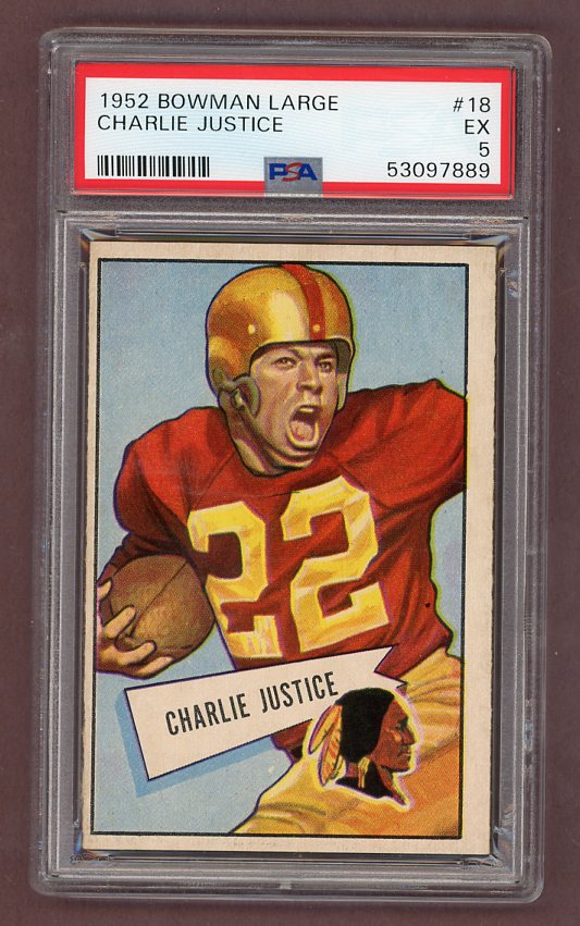 1952 Bowman Large Football #018 Charlie Justice Washington PSA 5 EX 512317