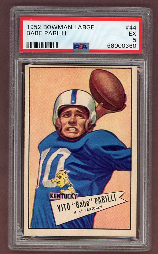 1952 Bowman Large Football #044 Babe Parilli Packers PSA 5 EX 512332