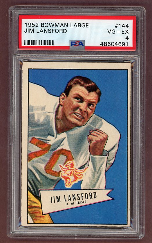 1952 Bowman Large Football #144 Jim Lansford Texans PSA 4 VG-EX 512339