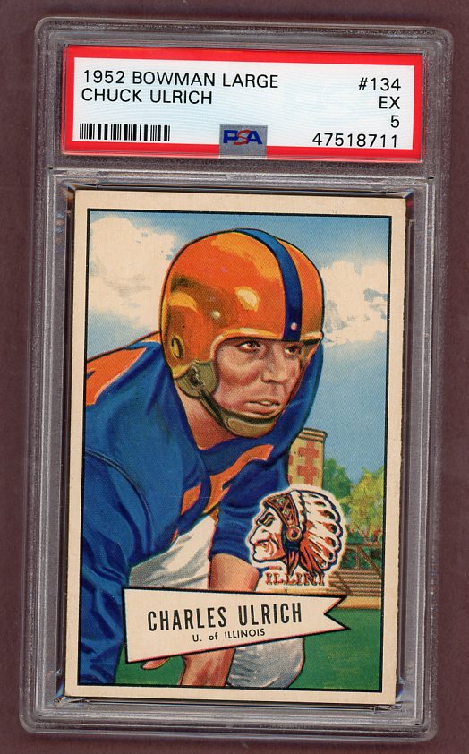 1952 Bowman Large Football #134 Chuck Ulrich Cardinals PSA 5 EX 512342