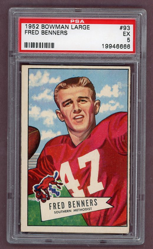 1952 Bowman Large Football #093 Fred Benners Giants PSA 5 EX 512346