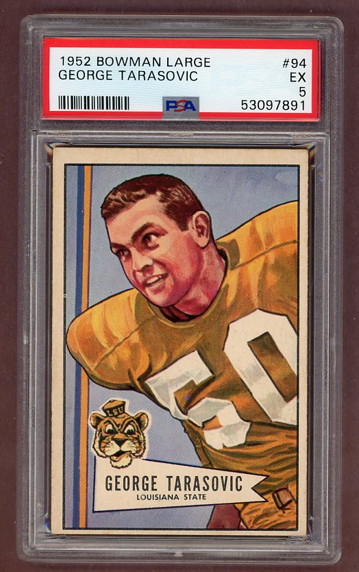 1952 Bowman Large Football #094 George Tarasovic Steelers PSA 5 EX 512347