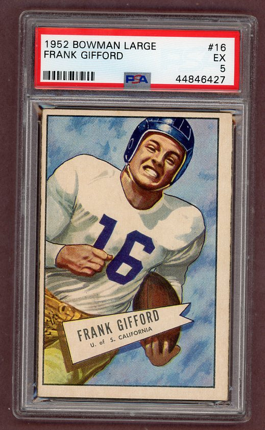 1952 Bowman Large Football #016 Frank Gifford Giants PSA 5 EX 512362