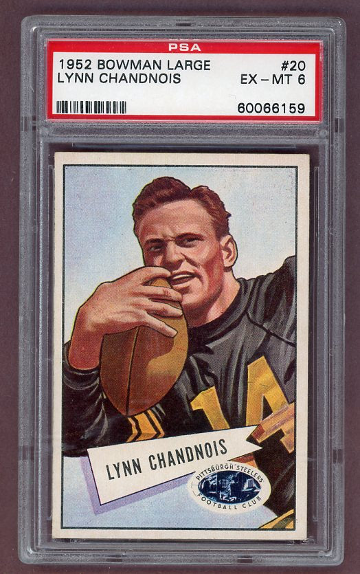 1952 Bowman Large Football #020 Lynn Chandnois Steelers PSA 6 EX-MT 512367