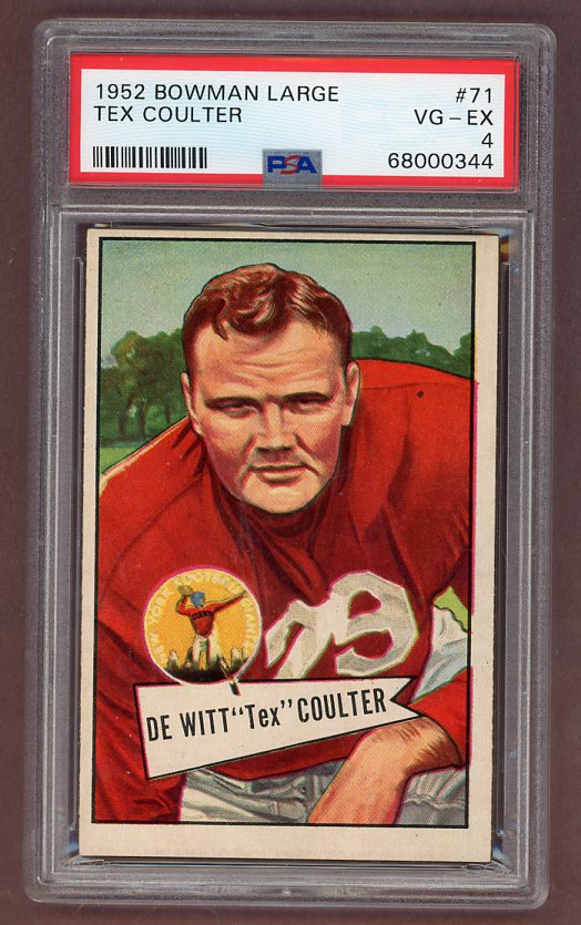 1952 Bowman Large Football #071 Tex Coulter Giants PSA 4 VG-EX 512375