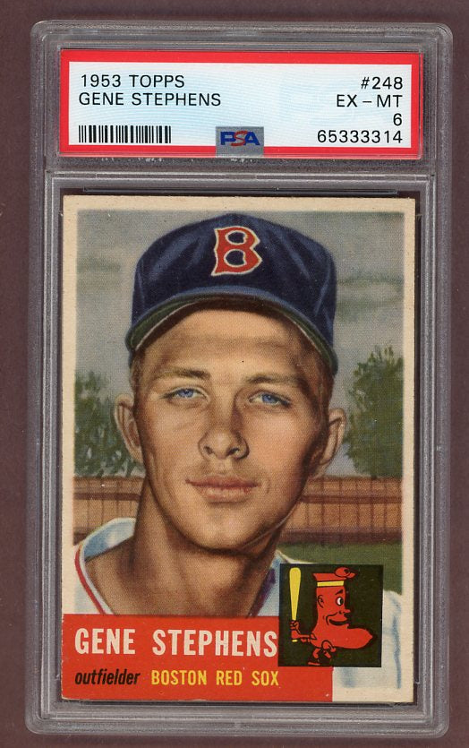 1953 Topps Baseball #248 Gene Stephens Red Sox PSA 6 EX-MT 512411