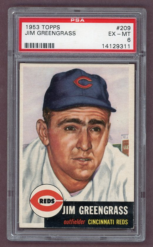 1953 Topps Baseball #209 Jim Greengrass Reds PSA 6 EX-MT 512417