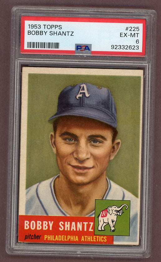 1953 Topps Baseball #225 Bobby Shantz A's PSA 6 EX-MT 512422