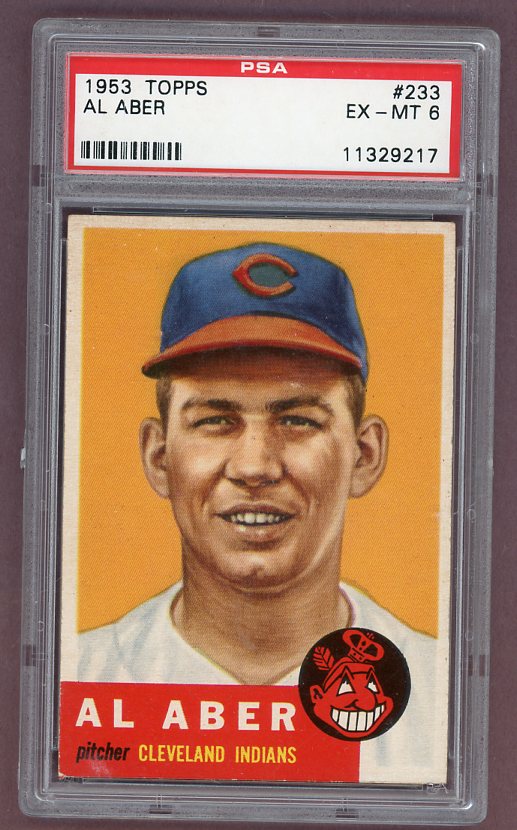 1953 Topps Baseball #233 Al Aber Indians PSA 6 EX-MT 512424