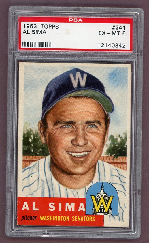 1953 Topps Baseball #241 Al Sima Senators PSA 6 EX-MT 512426