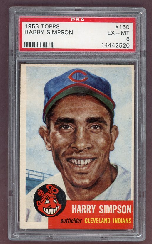 1953 Topps Baseball #150 Harry Simpson Indians PSA 6 EX-MT 512452