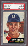 1953 Topps Baseball #176 Don Hoak Dodgers PSA 6 EX-MT 512456