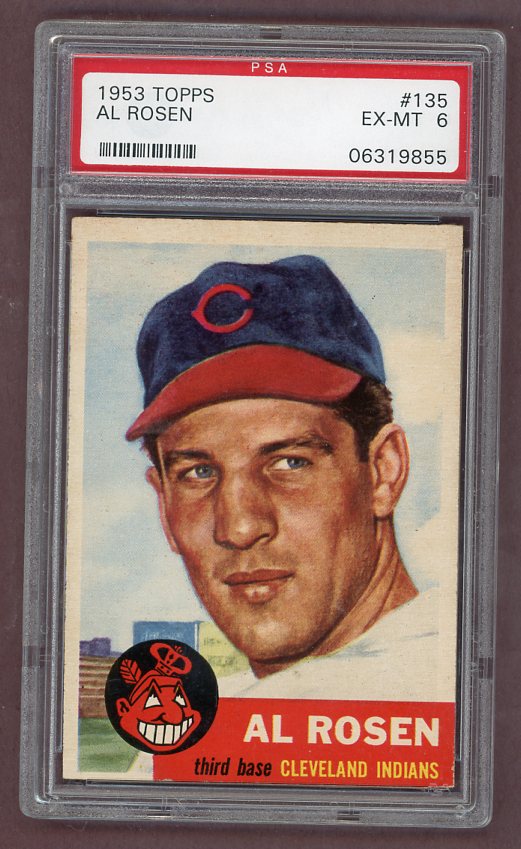 1953 Topps Baseball #135 Al Rosen Indians PSA 6 EX-MT 512469