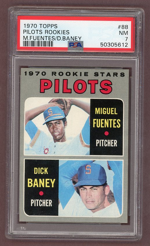 1970 Topps Baseball #088 Miguel Fuentes Pilots PSA 7 NM 512495