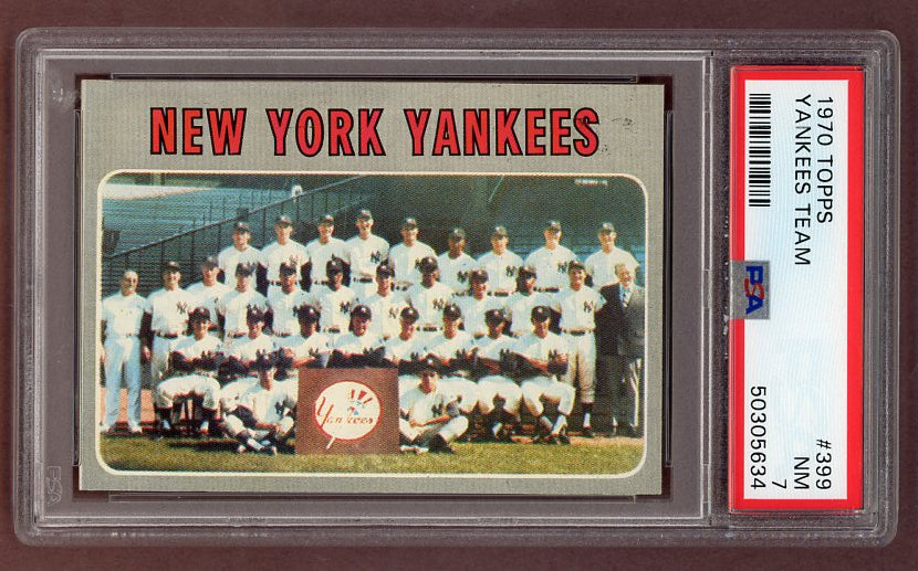 1970 Topps Baseball #399 New York Yankees Team PSA 7 NM 512506