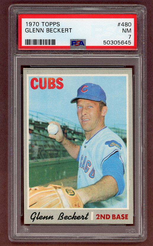 1970 Topps Baseball #480 Glenn Beckert Cubs PSA 7 NM 512510