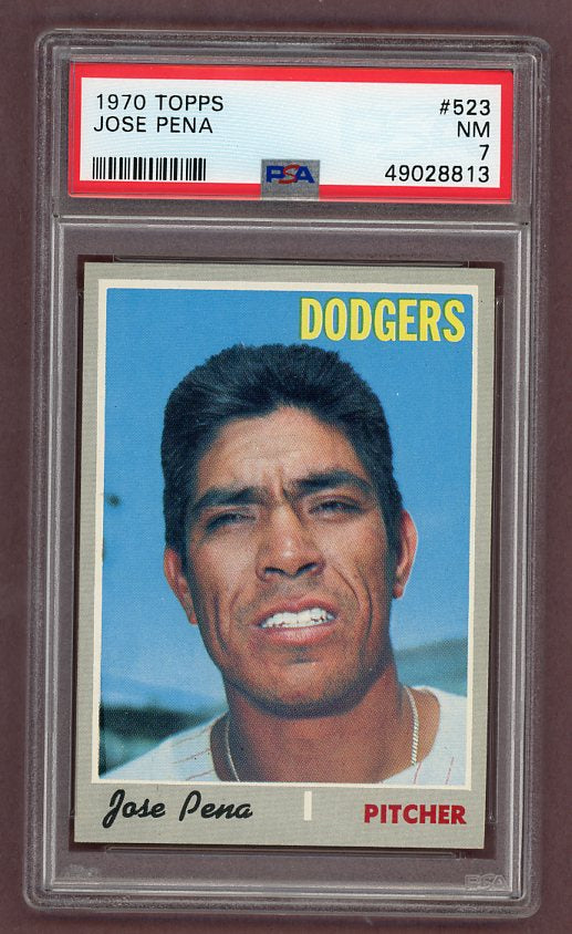 1970 Topps Baseball #523 Jose Pena Dodgers PSA 7 NM 512512