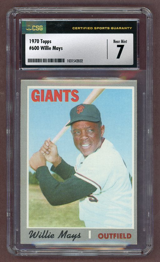 1970 Topps Baseball #600 Willie Mays Giants CSG 7 NM 512527