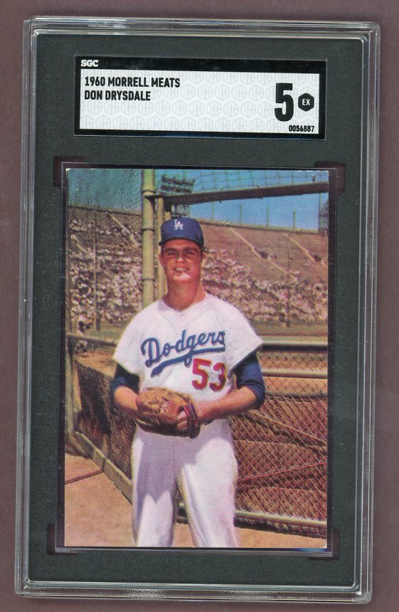 1960 Morrell Meats Don Drysdale Dodgers SGC 5 EX 512531