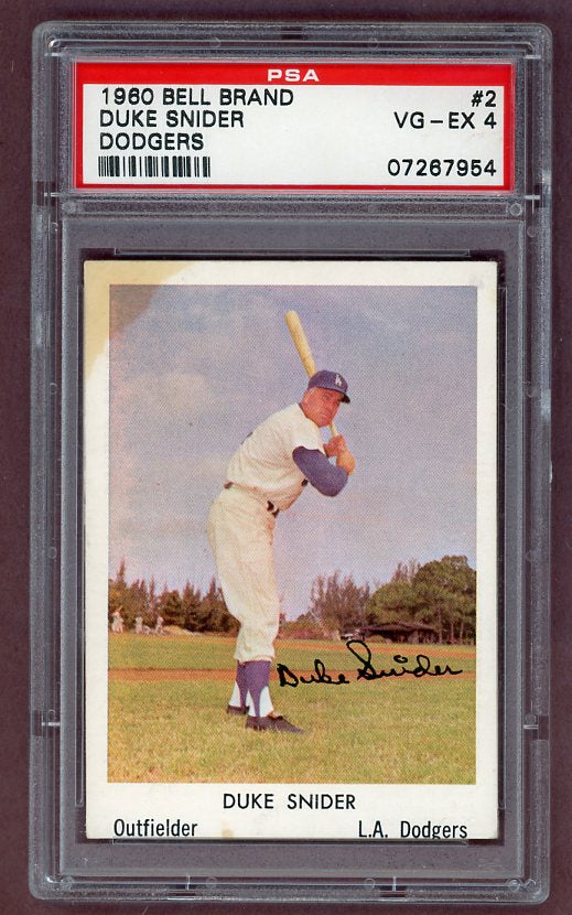 1960 Bell Brand #2 Duke Snider Dodgers PSA 4 VG-EX 512537