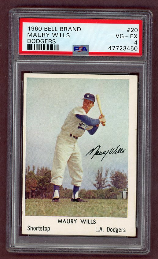 1960 Bell Brand #20 Maury Wills Dodgers PSA 4 VG-EX 512555