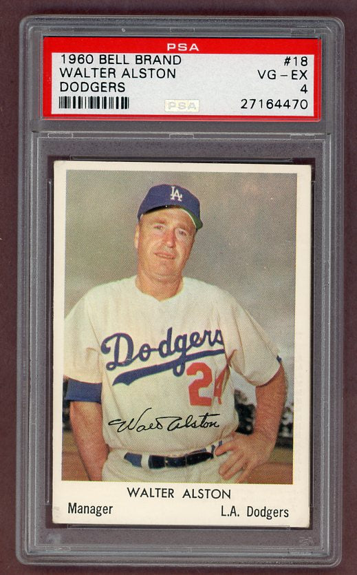 1960 Bell Brand #18 Walter Alston Dodgers PSA 4 VG-EX 512573