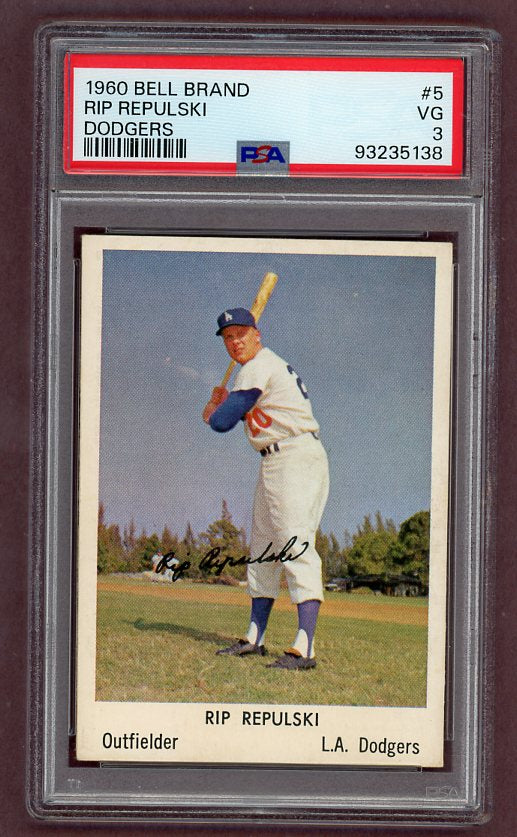 1960 Bell Brand #5 Rip Repulski Dodgers PSA 3 VG 512580