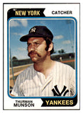 1974 Topps Baseball #340 Thurman Munson Yankees EX-MT 512598