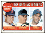 1969 Topps Baseball #001 A.L. Batting Leaders Yastrzemski VG-EX 512603