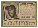 1971 Topps Baseball #400 Hank Aaron Braves EX+/EX-MT 512612