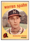 1959 Topps Baseball #040 Warren Spahn Braves EX-MT Obscure 512627