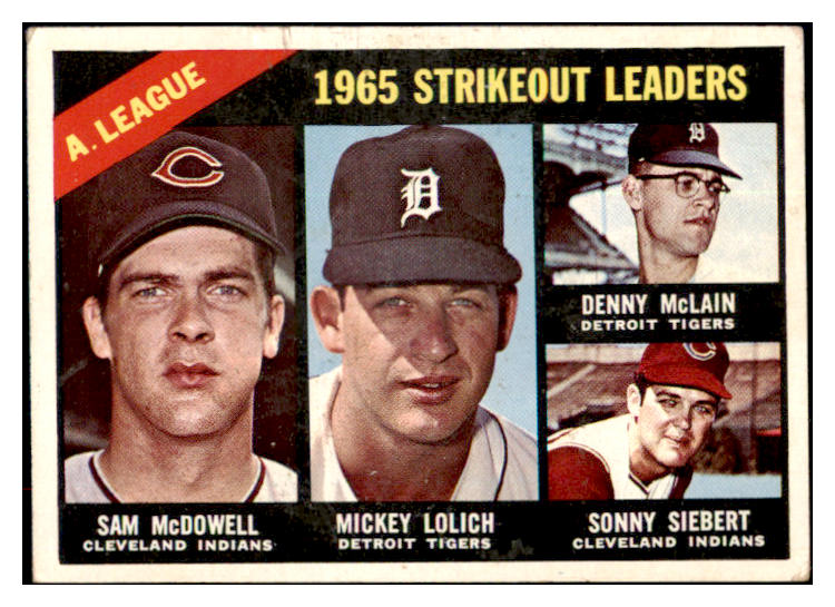 1966 Topps Baseball #226 A.L. Strike Out Leaders McDowell VG-EX 512660