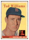 1958 Topps Baseball #001 Ted Williams Red Sox GD-VG 512688