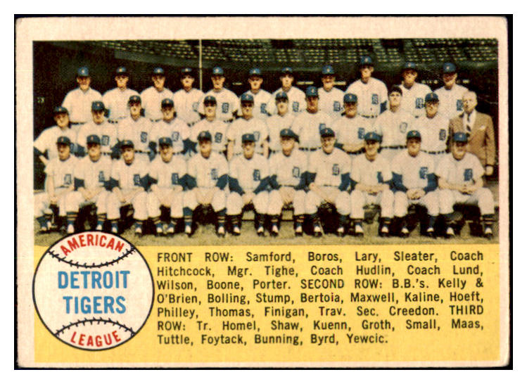 1958 Topps Baseball #397 Detroit Tigers Team EX 512696