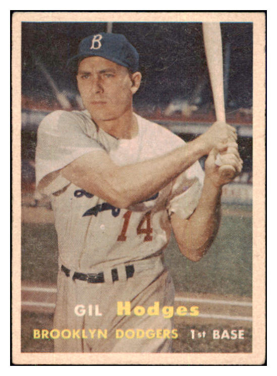 1957 Topps Baseball #080 Gil Hodges Dodgers EX 512723