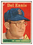 1958 Topps Baseball #060 Del Ennis Cardinals GD-VG Yellow Letter 512737