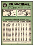 1967 Topps Baseball #166 Eddie Mathews Astros EX-MT 512785