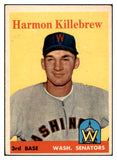 1958 Topps Baseball #288 Harmon Killebrew Senators EX 512803