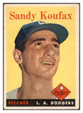 1958 Topps Baseball #187 Sandy Koufax Dodgers VG-EX 512804