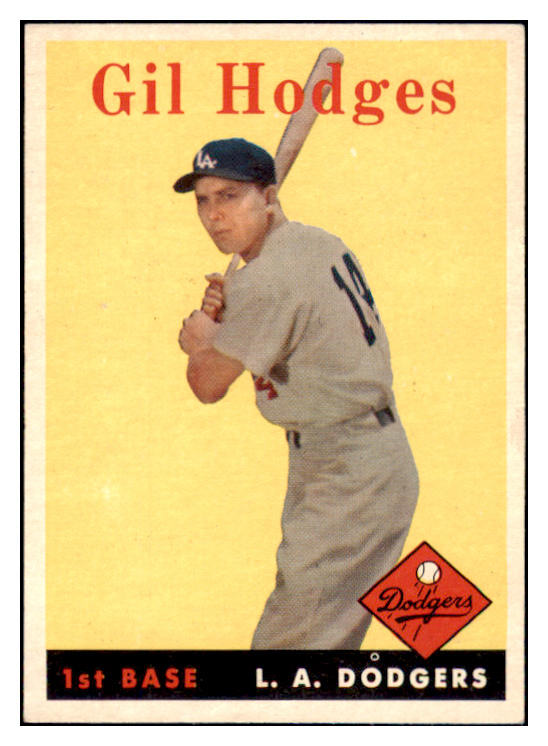 1958 Topps Baseball #162 Gil Hodges Dodgers EX-MT 512805