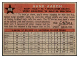 1958 Topps Baseball #488 Hank Aaron A.S. Braves EX 512806