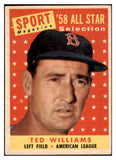 1958 Topps Baseball #485 Ted Williams A.S. Red Sox VG-EX 512813