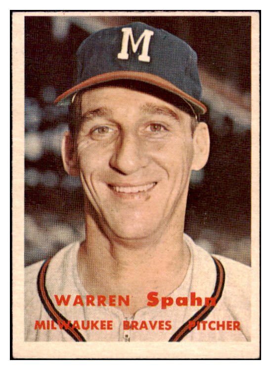 1957 Topps Baseball #090 Warren Spahn Braves EX-MT 512816