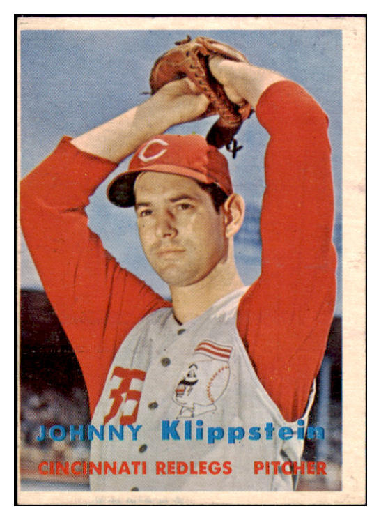 1957 Topps Baseball #296 Johnny Klippstein Reds VG-EX 512830