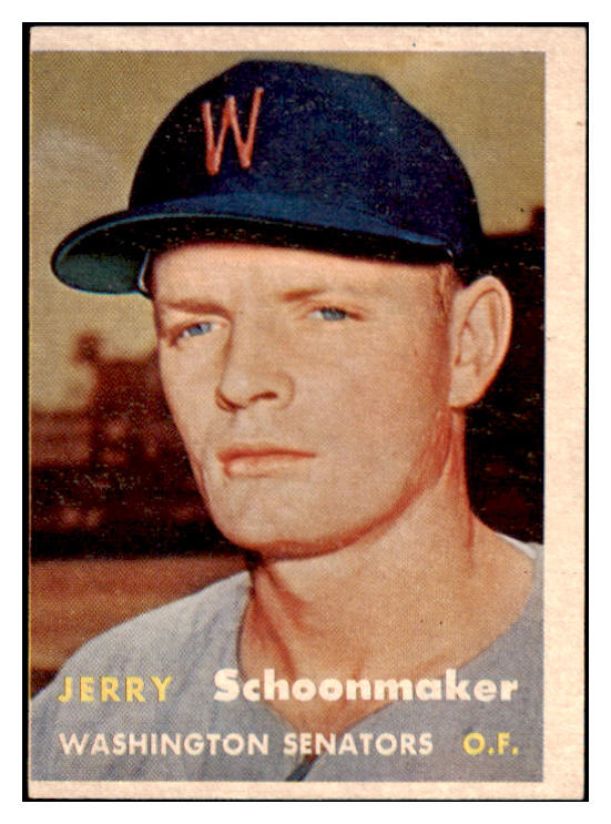 1957 Topps Baseball #334 Jerry Schoonmaker Senators VG-EX 512832