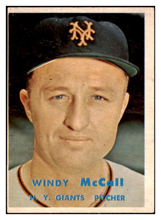 1957 Topps Baseball #291 Windy McCall Giants VG-EX 512838