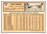 1963 Topps Baseball #550 Duke Snider Mets EX+/EX-MT 512850