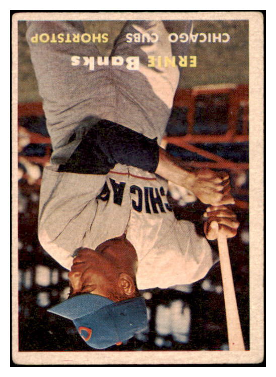 1957 Topps Baseball #055 Ernie Banks Cubs VG-EX 512866